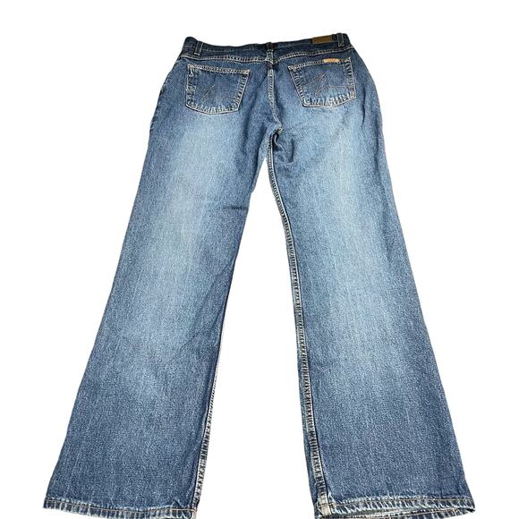 ZENA JEANS Vintage 100% Cotton Button Fly Boot Cut Jeans 12  Highrise Boho Hippy - Picture 3 of 10